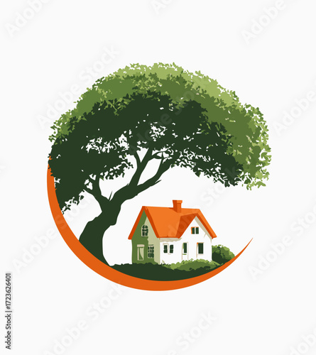 green house with tree
