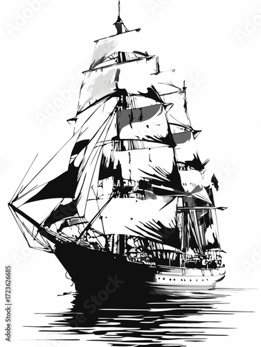 ship on a white background