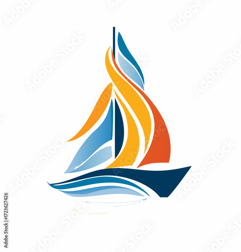 yacht icon on white