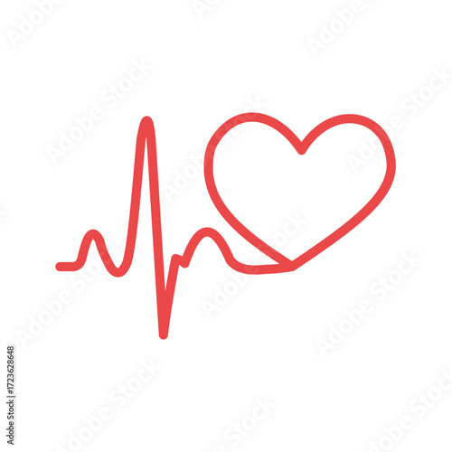 Vector art of heartbeat line illustration with heart shape