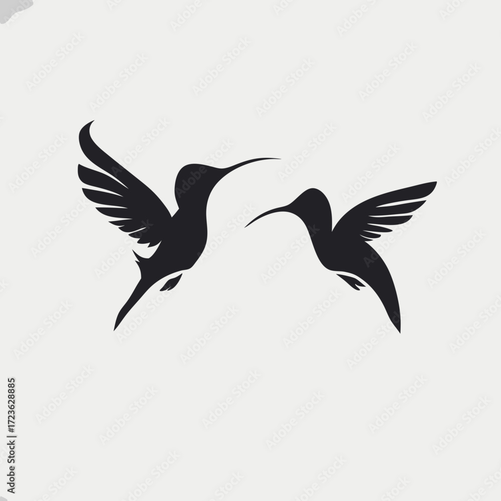 Obraz premium vector illustration of a pair of birds