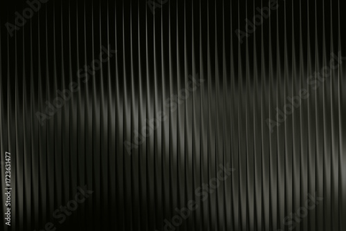 Illustration of dark metallic background with vertical lines and subtle wave pattern, abstract, abstract glass stripe gradient background