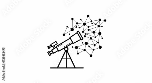 Telescope Observation A Flat Vector Illustration of Exploration