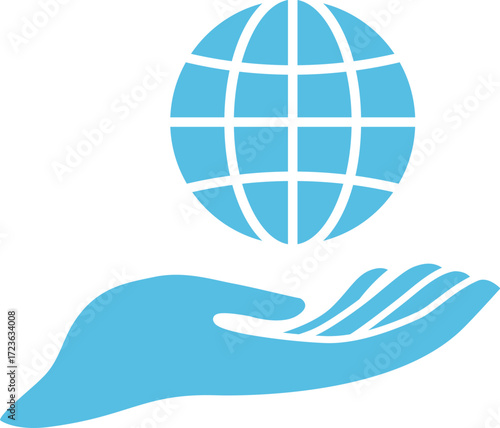 hand holding a globe