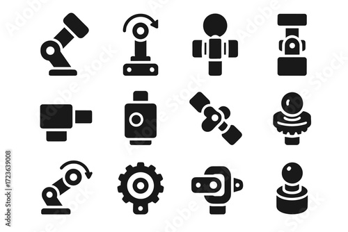 Vector icon link joints joint ball piece rotation spherical actuator robotic wrist