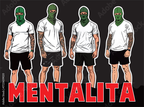 A Vector Illustration Collection of A Football fans ultras hooligans with various style 