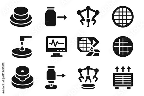 Vector die nozzle semiconductor arms monitor filter scribe deposition set icon process