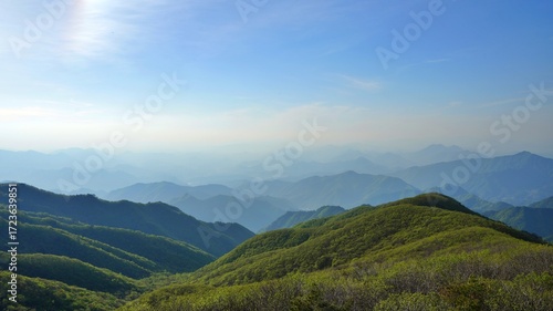 Beautiful natural scenery from Sobaeksan Mountain, Korea