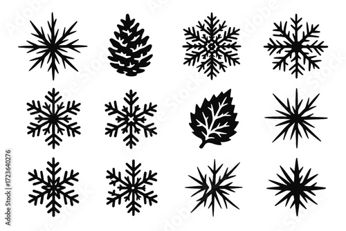 Lines ice icon crystal star circle frost icons icy motif snow pattern