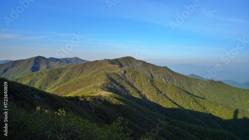 Beautiful natural scenery from Sobaeksan Mountain, Korea
