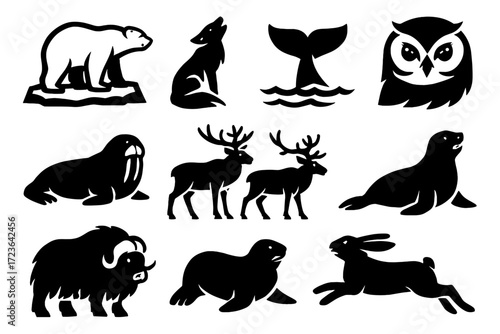 Laying hare vector arctic icon howling left ox icons animal fox owl