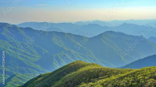 Beautiful natural scenery from Sobaeksan Mountain, Korea