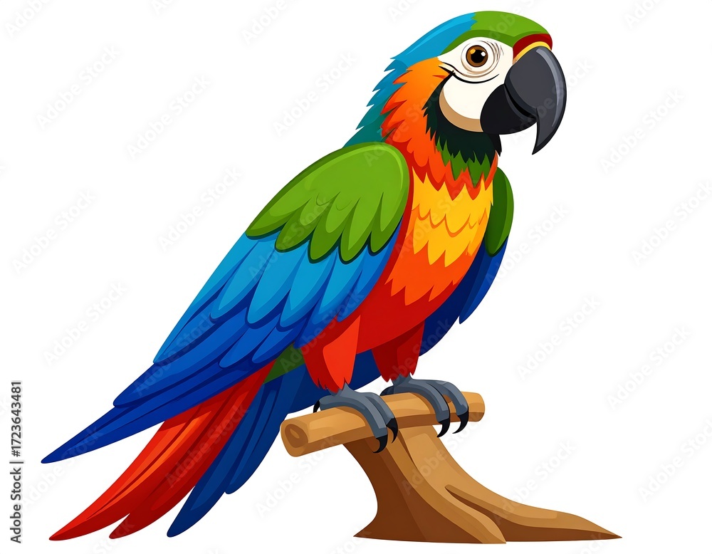 Naklejka premium Colorful parrot perched on a branch