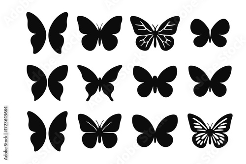 Span compact butterfly icons vector icon mirrored motif full form wings wing