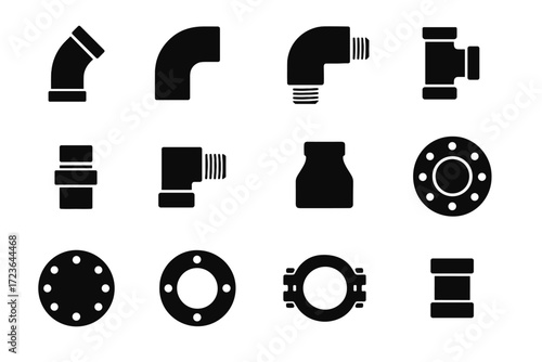 Female flange vector grooved blind side pipe adapter icon icons elbow coupling