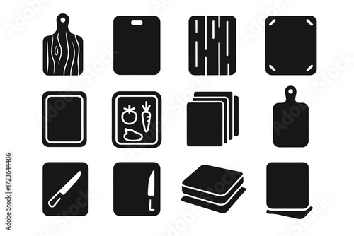 Icon vegetable groove cutting icons vector wood wet bamboo board slot