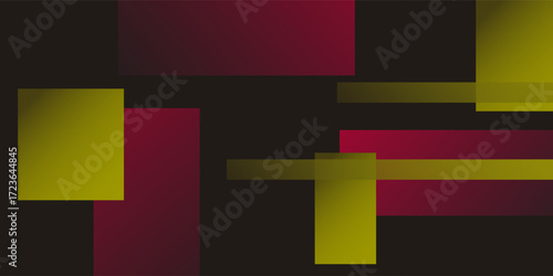 Abstract geometric background featuring a creative assembly of red and yellow rectangles vector