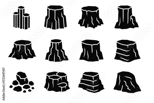 Steep vector geometric crest vertical angular sharp stepped hex stone rock icon