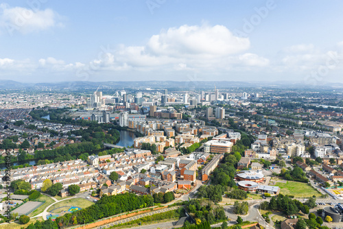 Aerial view of Cardiff Bay, the Capital of Wales, UK 2025