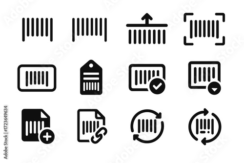 Slot upload barcode window icon menu symbols dropdown log qr vector tag