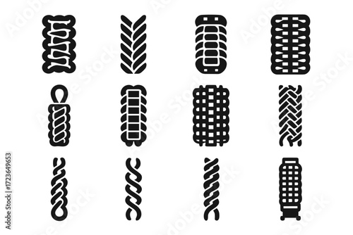Braid tongue knot vector icon paracord weave cobra pattern trilobite snake