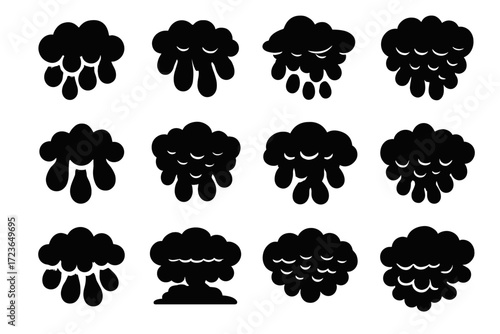 Vector patch mammatus storm detail icon dense turbulent icons pouch ceiling cloud
