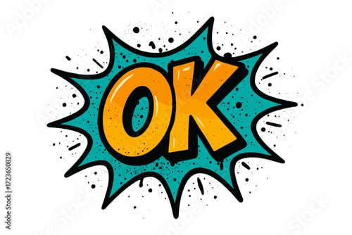 Comic-style ok icon set. fun, expressive art icons in vibrant comic style collection.