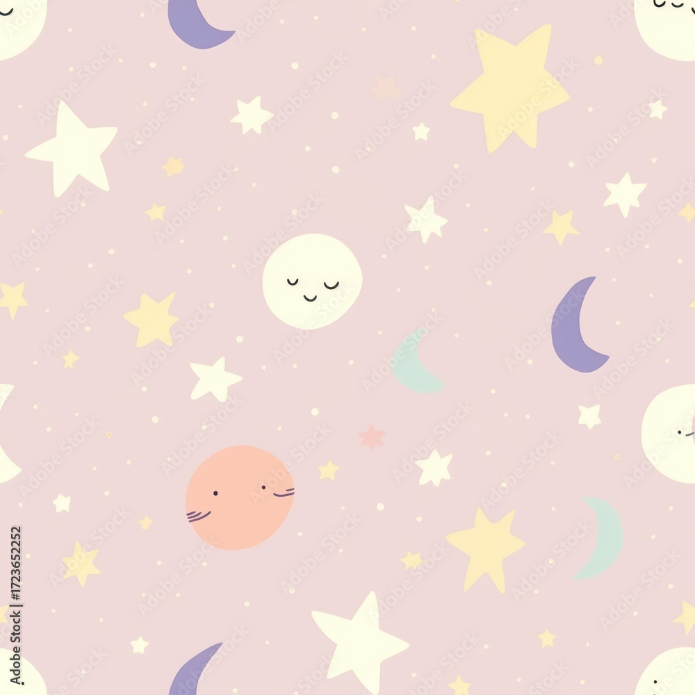 Fototapeta premium Moon pattern paper constellation.