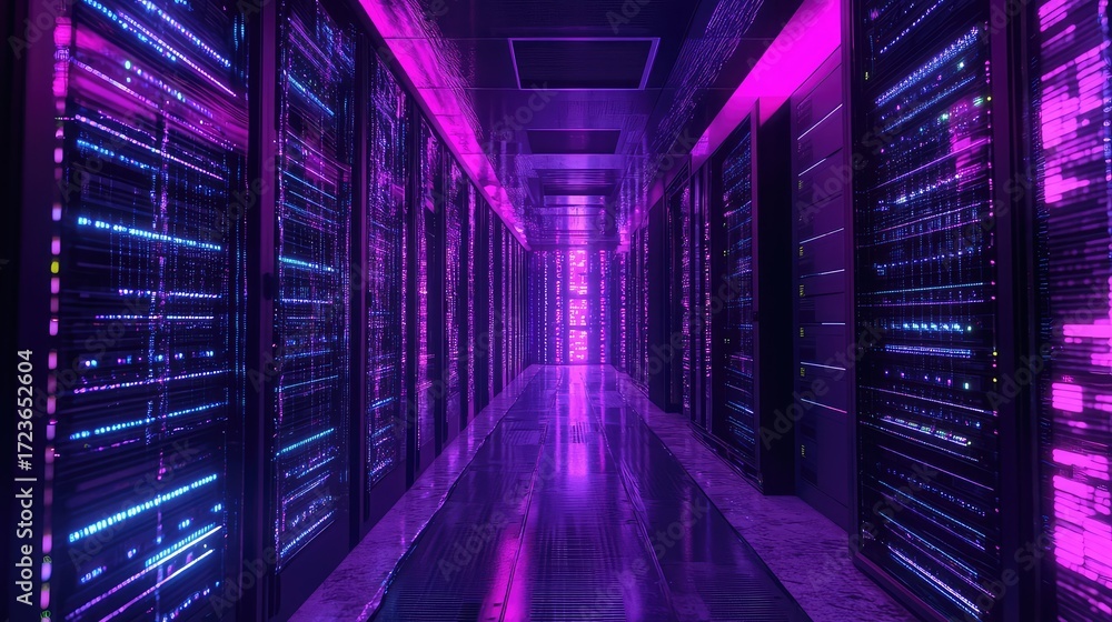 Fototapeta premium minimalist dreamily transforming server rack style