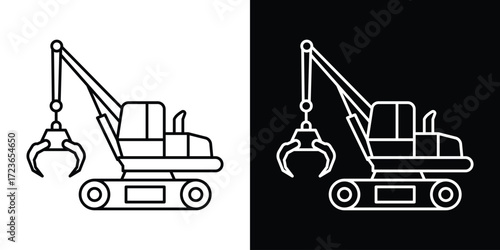 Excavator Digger Crawler Icon