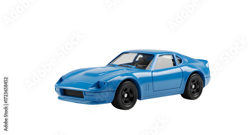 Blue sports car model isolated PNG with Transparent Background