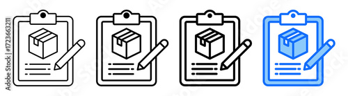 Record Keeping Icon Different Style Outline Collection Set