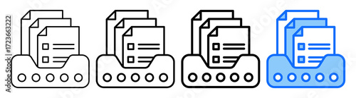 Document Repository Icon Different Style Outline Collection Set