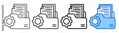 File Management Icon Different Style Outline Collection Set