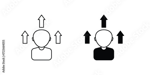 Self Improvement set icon with white background vector stock illustration