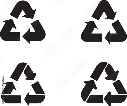 Vector art of recycle symbol icons for environmental conservation concept