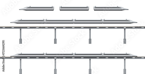 Fototapete Design elements of high-speed maglev rail