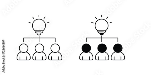 Collaborative Idea set icon with white background vector stock illustration