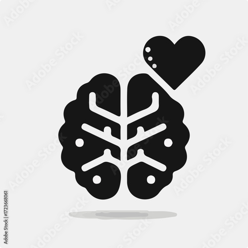 World Mental Health Day Vector with Brain and Awareness Ribbon
