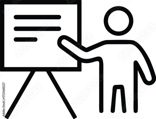 presentation outline vector icon illustration