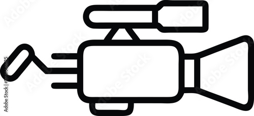video camera outline vector icon