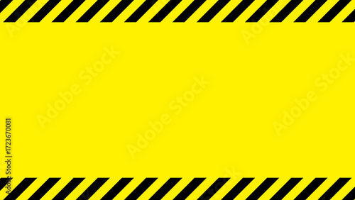 黄色と黒の危険注意看板風フレーム背景（工事現場・警告・安全対策）