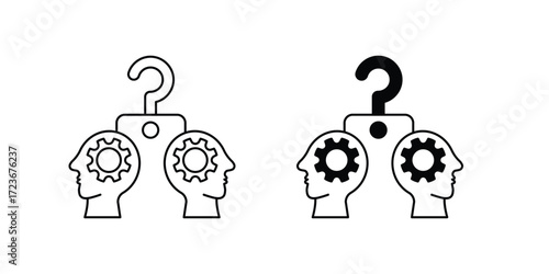 Conflict Management set icon with white background vector stock illustration
