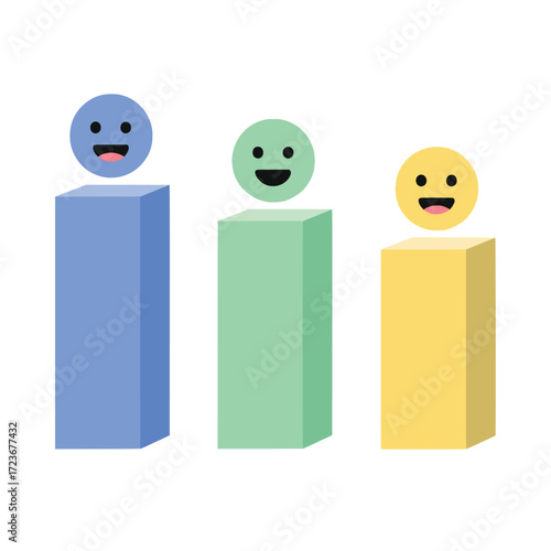Happy People Charts Illustrative Representation of Positive Demographics and Emotional Well-being