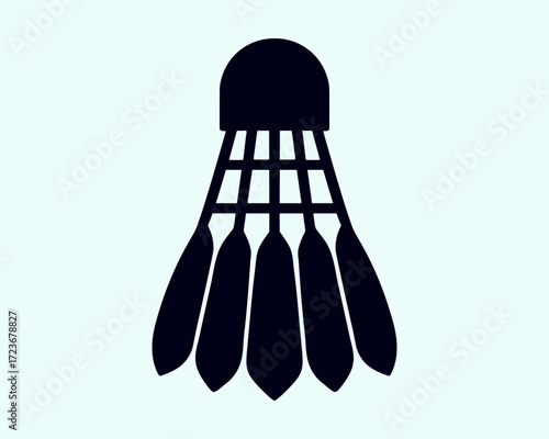 Badminton shuttlecock vector silhouette, minimalist sports icon design