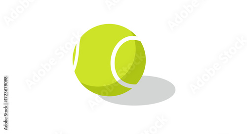 Minimalist 3d tennis ball with shadow on white background
