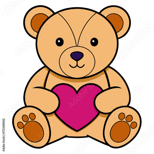 teddy bear with heart vector illustration