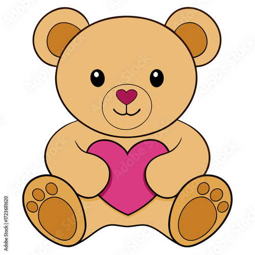 teddy bear with heart vector illustration