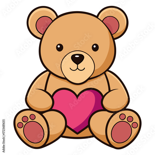 teddy bear with heart vector illustration