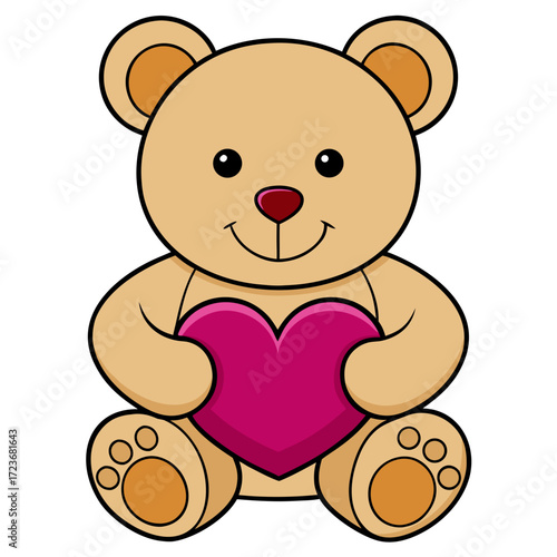 teddy bear with heart vector illustration